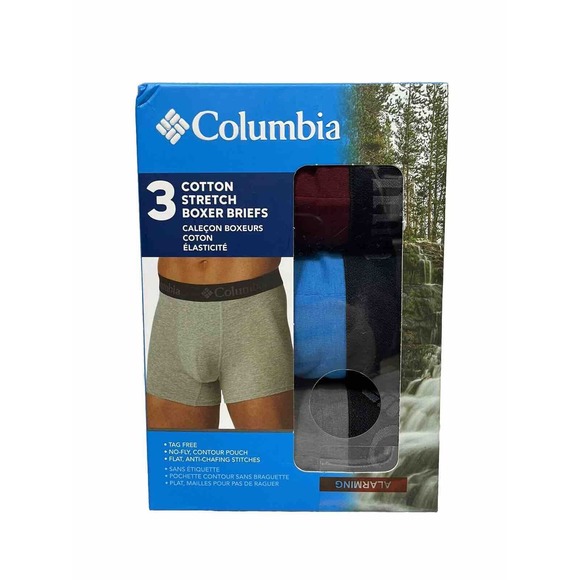Columbia High-Performance Stretch Boxer Briefs 3 Pack Men's XL 40-42” Blue Gray - Picture 1 of 3